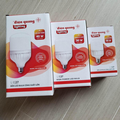 Đèn LED bulb công suất lớn Điện Quang ĐQ LEDBU12 bầu kín - công suất 20W/30W/40W - ánh sáng trắng/vàng