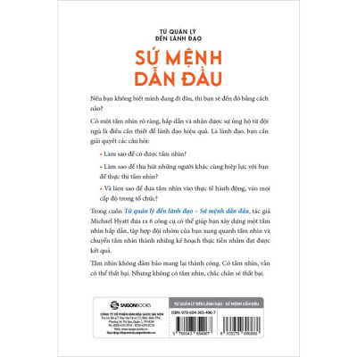Sách khởi nghiệp : Từ Quản Lý Đến Lãnh Đạo - Sứ Mệnh Dẫn Đầu