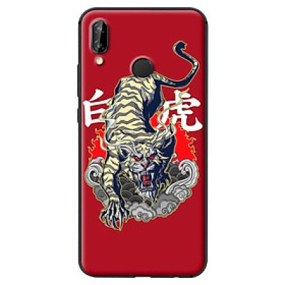 Ốp in cho Huawei Nova 3E Hổ Nền Đỏ - Hàng chính hãng
