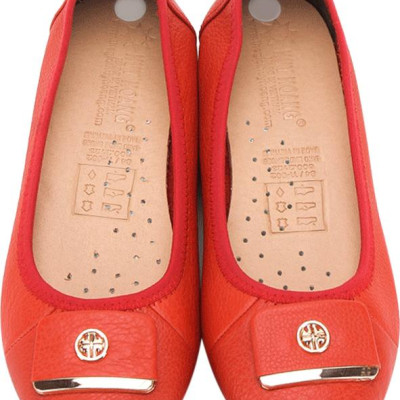 Giày Nữ Búp Bê Da Bò Huy Hoàng HT7910 - Cam