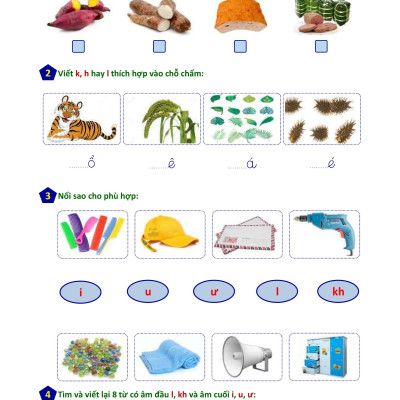 Phiếu Bài Tập Cuối Tuần Tiếng Việt 1