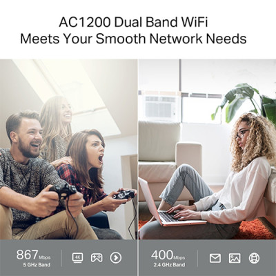 Thiết bị định tuyến mạng không dây TP-Link Router Wifi 5 Dual Band Full Gigabit AC1200 Archer C64 - Hàng chính hãng