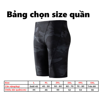 Quần bơi lửng boxer dài cho nam Cleacco màu đen Camo , chất vải Poly co giãn 4 chiều , thoáng khí , thoát nước nhanh BORO SPORT - Tặng nón bơi vải