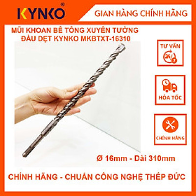MŨI KHOAN BÊ TÔNG XUYÊN TƯỜNG ĐẦU DẸT KYNKO MKBTXT- 16310 CHÍNH HÃNG GIÁ TỐT đường kính phi 16mm dài 310mm