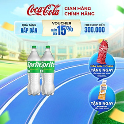 Combo 2 Chai Nước Ngọt Giải Khát Sprite Vị Chanh 1,95l/Chai Coca-Cola Official Store_TK