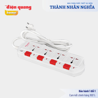 Ổ cắm Điện Quang ĐQ ESK SM740SL (4 lỗ 3 chấu, 4 công tắc)