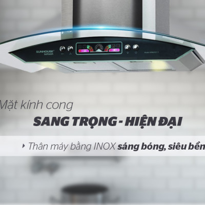 Máy Hút Mùi Kính Cong Sunhouse Mama MM6707-70 (180W) - Hàng chính hãng