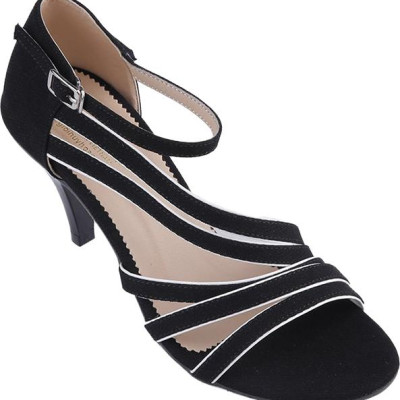 Giày Sandal Nữ Cao Gót Huy Hoàng HT7061 - Đen