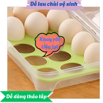 Hộp Đựng Trứng Có Nắp Đậy Tiện Lợi -Hộp Nhựa Bảo Quản Trứng 24cm x 14.5cm