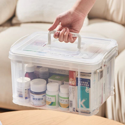 Hộp Đựng Thuốc Gia Đình, 2 Tầng Có Quai Xách Nhựa Mika Trong Suốt Nhìn Dõ Đồ Vật  Tủ Thuốc Đựng Dụng Cụ Y Tế Mẫu Mới Tiện Lợi