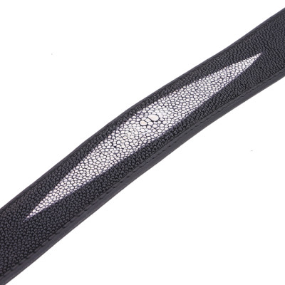HJ4501-02-03-04 - Thắt lưng nam da cá đuối Huy Hoàng màu đen