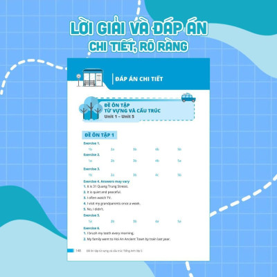 Sách - Đề Ôn Tập Từ Vựng Và Cấu Trúc Tiếng Anh Lớp 1, 2, 3, 4, 5 - Combo 5 Cuốn - Megabook