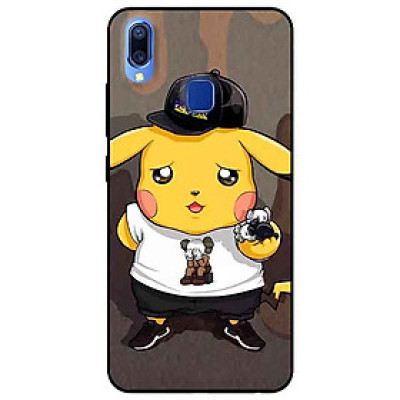 Ốp lưng in cho Vivo Y91/Y91i/Y95 Mẫu Pika Nón Đen