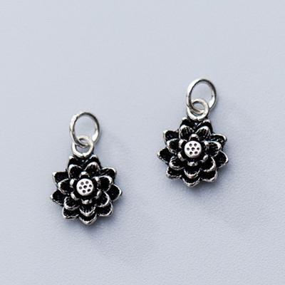 Combo 3 cái charm bạc hình hoa sen treo - Ngọc Quý Gemstones
