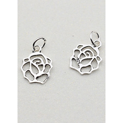 Combo 5 cái charm bạc hình hoa hồng treo - Ngọc Quý Gemstones