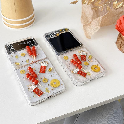 Ốp Lưng Chống Sốc Mèo Thần Tài Cho Samsung Z FLIP 6 / Z FLIP 5 / Z FLIP 4 Trong Suốt - BUM STORE GALAXY CASE