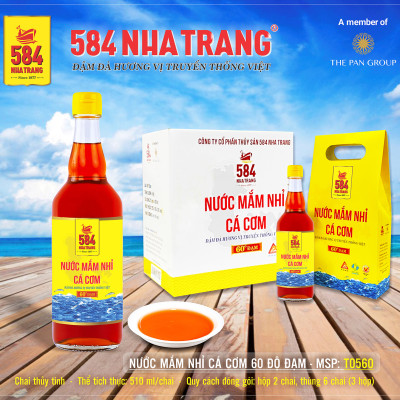 Thùng 6 Chai Nước mắm Nhỉ Cá cơm 584 Nha Trang - 60 độ đạm - Chai thủy tinh 510ml