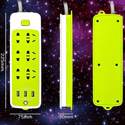 Ổ Cắm Điện Đa Năng Chống Giật Có 3 Cổng USB, Sạc Trực Tiếp, Tiết Kiệm Điện – Bộ Ổ Cắm Điện Xanh Lá Cao Cấp Chính Hãng 