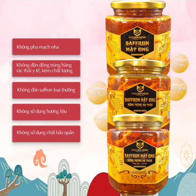 Mật Ong Saffron Đông Trùng Hạ Thảo 380ml/lọ Golden Herb 
