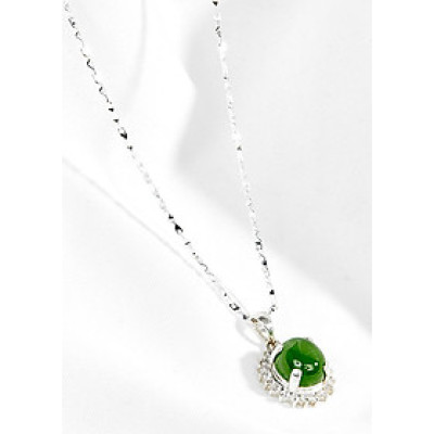 Mặt dây chuyền đá ngọc bích bọc bạc Ngọc Quý Gemstones