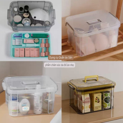 Tủ Hộp Đựng Thuốc Di Động Gia Đình, 2 Tầng Có Quai Xách Nhựa Mika Trong Suốt Nhìn Dõ Đồ Vật  Tủ Thuốc Đựng Dụng Cụ Y Tế Mẫu Mới Tiện Lợi