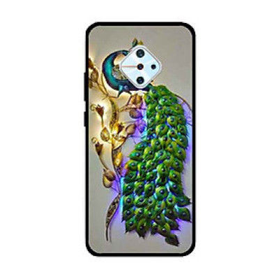 Ốp Lưng in cho Vivo S1 Pro/ Vivo V17 Mẫu Chim Công Nền Xám - Hàng Chính Hãng