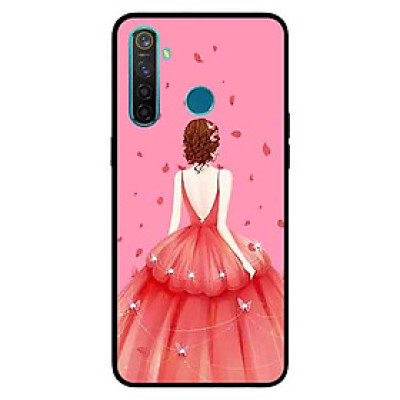 Ốp Lưng in cho Realme 5 Pro / Realme Q Mẫu Cô Gái Váy Hồng - Hàng Chính Hãng