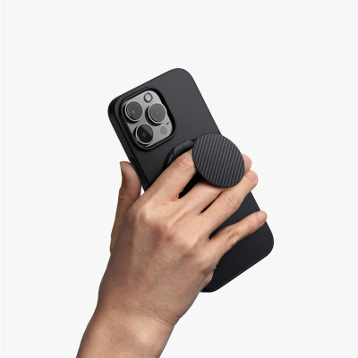 Ốp Lưng Dành Cho iPhone 16 Pro Max UNIQ KEVA AIR Bằng Sợi Aramid Tặng Kèm Phụ Kiện GripFit Làm Chân Đế Hoặc Móc Tay - Hàng chính hãng