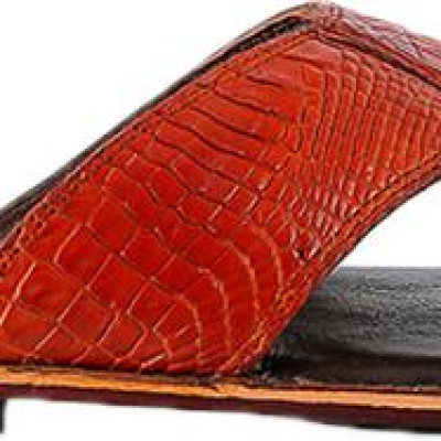 Dép Nam Da Cá Sấu Huy Hoàng HT7221 - Nâu Đỏ