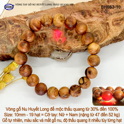 Vòng tay Nu Huyết Long để mộc hàng VIP (BH662) thơm mùi gỗ, Mang lại tài lộc bình an, may mắn - Bracelet of HAHANCO