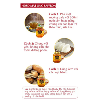 Mật Ong Saffron Đông Trùng Hạ Thảo 380ml/lọ Golden Herb 