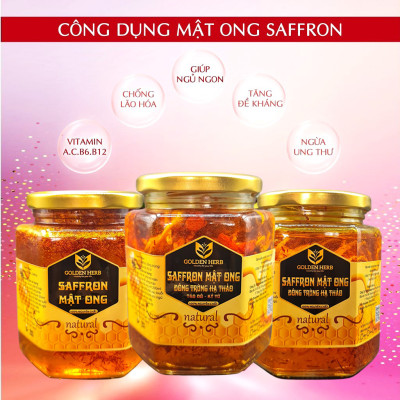 Mật Ong Saffron Đông Trùng Hạ Thảo 380ml/lọ Golden Herb 