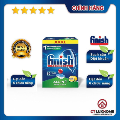 Viên rửa chén bát Finish All In One 90 viên hương chanh 