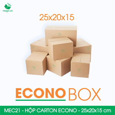 MEC21 - 25x20x15 cm - Combo 20 thùng hộp carton trơn siêu tiết kiệm ECONO