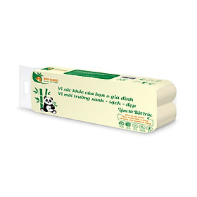 Thùng 10 lốc (100 cuộn) Giấy vệ sinh đa năng không lõi WOOD BAMBOO 3 lớp (1 lốc 10 cuộn)