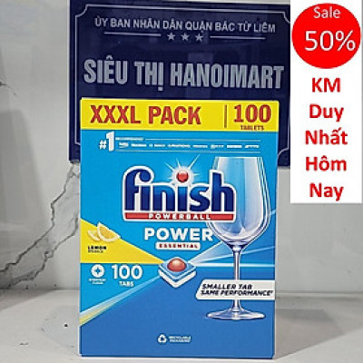 Hộp Finish 100 viên dùng cho máy rửa bát chén ( NK Đức )