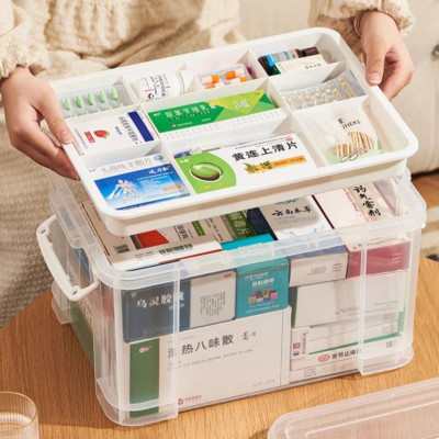 Tủ Hộp Đựng Thuốc Di Động Gia Đình, 2 Tầng Có Quai Xách Nhựa Mika Trong Suốt Nhìn Dõ Đồ Vật  Tủ Thuốc Đựng Dụng Cụ Y Tế Mẫu Mới Tiện Lợi