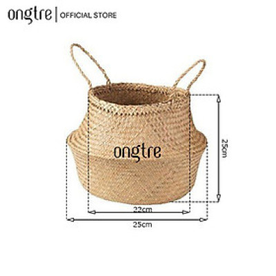 Giỏ cói trơn trồng cây/decor/đựng quần áo/đựng vật dụng nhỏ, Hàng XK Châu Âu (Φ 20/25/30/35/40)