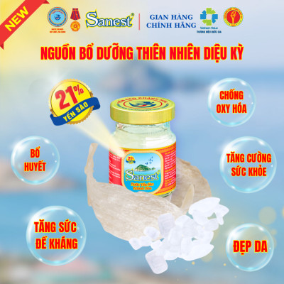  NEW [ Hộp quà tặng 8 lọ] Nước Yến sào Khánh Hòa Sanest 21% - Có đường