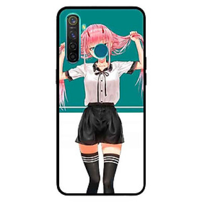 Ốp Lưng in cho Realme 5 Pro / Realme Q Mẫu Cô Gái Anime Tóc Hồng - Hàng Chính Hãng