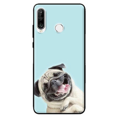 Ốp lưng in cho Huawei P30 Lite Pulldog Smile Nền Xanh - Hàng chính hãng