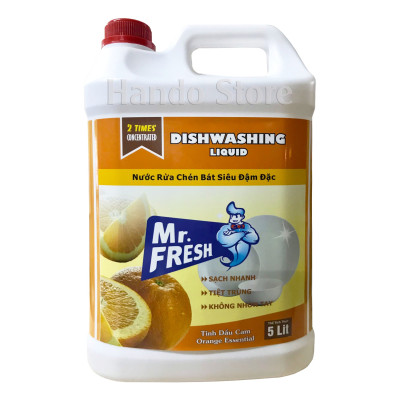 Nước rửa chén bát siêu đậm đặc Mr.fresh 5L hương cam