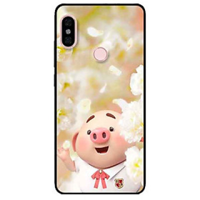 Ốp lưng in cho Xiaomi Redmi Note 6 Pro Mẫu Heo Áo Trắng
