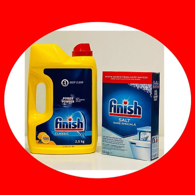 Combo Bột rửa bát Finish 2.5kg + Muối Finish 1.2kg Dành cho máy rửa chén 7 - 8 - 9 - 10 - 12 - 13 - 14 - 15 - 16 bộ mới nhất