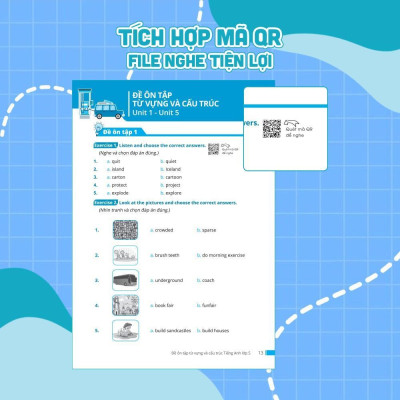 Sách - Đề Ôn Tập Từ Vựng Và Cấu Trúc Tiếng Anh Lớp 1, 2, 3, 4, 5 - Combo 5 Cuốn - Megabook