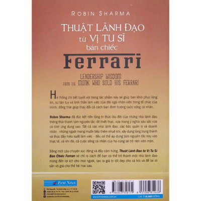 Sách Thuật lãnh đạo từ vị tu sĩ bán chiếc Ferrari - Robin Sharma