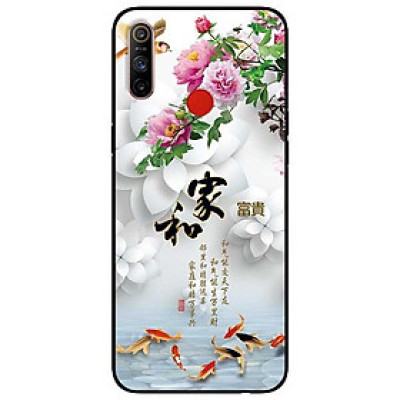 Ốp lưng dành cho Realme C3 mẫu Chim Cá Nền Hoa Trắng