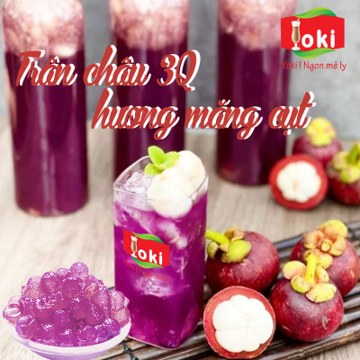 Combo Trân châu 3Q hương măng cụt Yoki và Trân châu 3Q hương đào Yoki