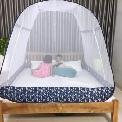 Màn chụp , Mùng chụp đỉnh rộng cao cấp Mộc Miên - Mẫu Xanh Xám Phi Hành Gia 2 cửa ( Hà Nội )