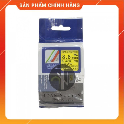 [Combo 3 cuộn] Ống co nhiệt Brother HS2-621 - Đen nền vàng 8.8mm x 1.5m - Hàng nhập khẩu